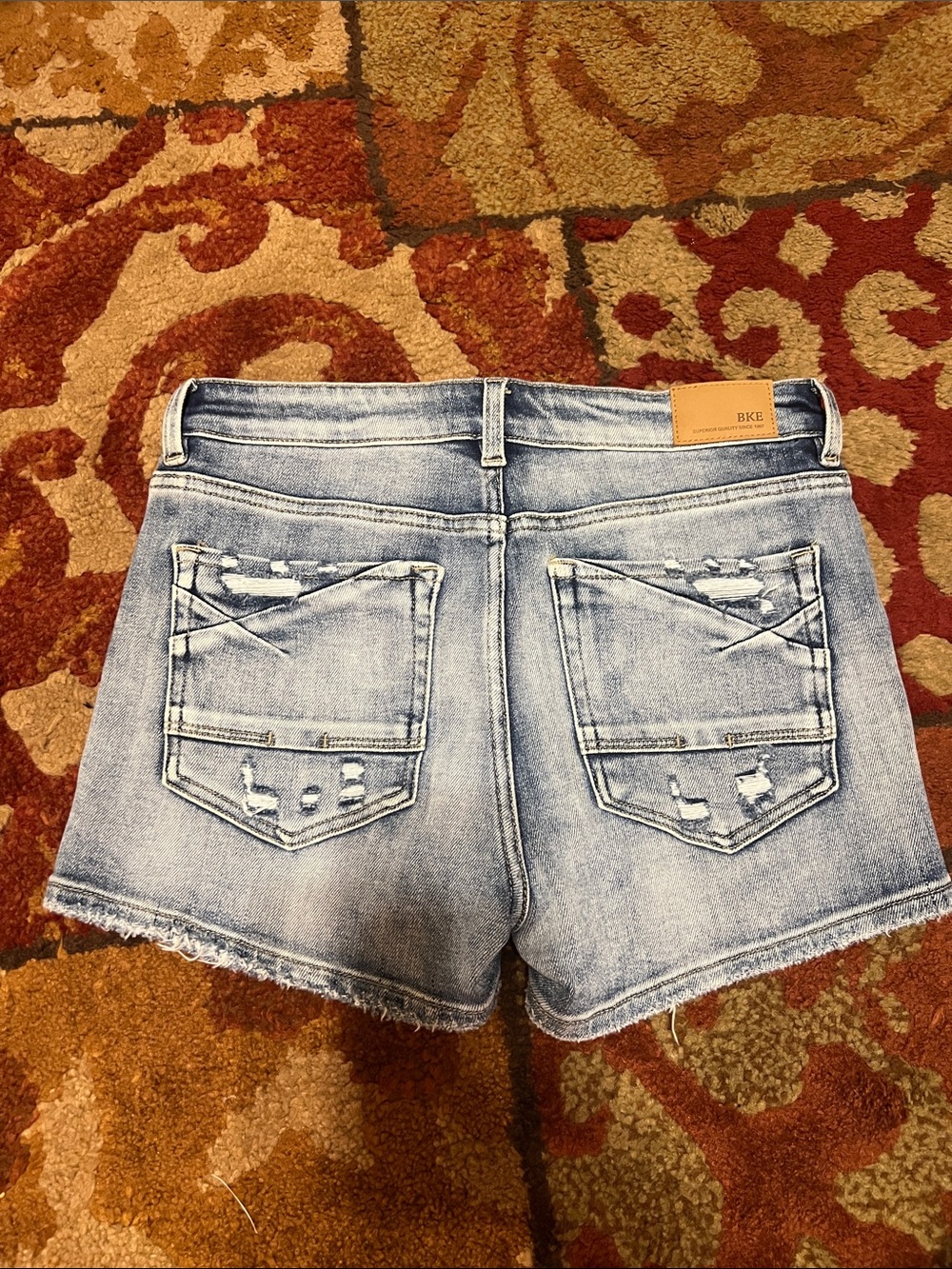 BKE Light Wash Distressed Denim Shorts